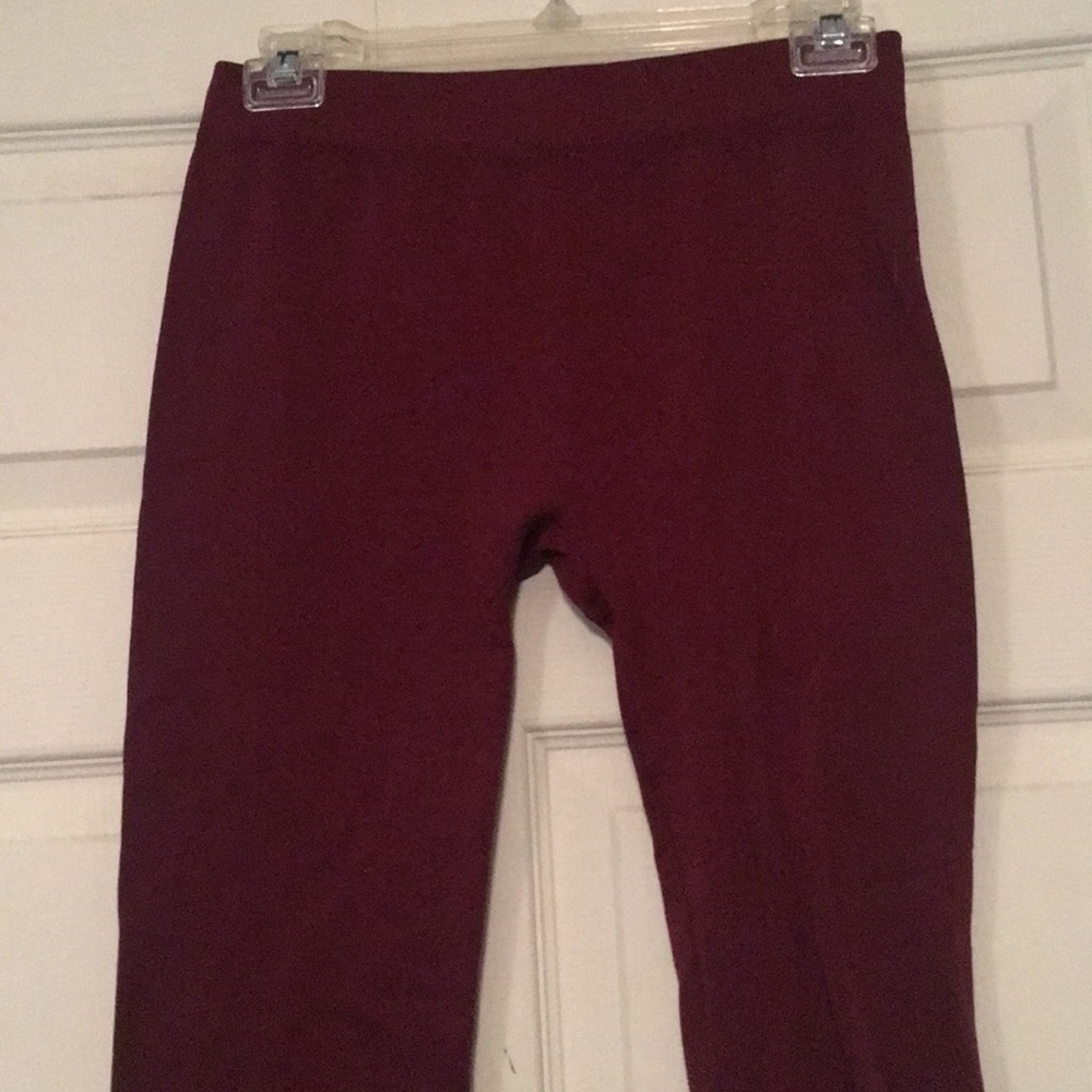 burgundy leggings